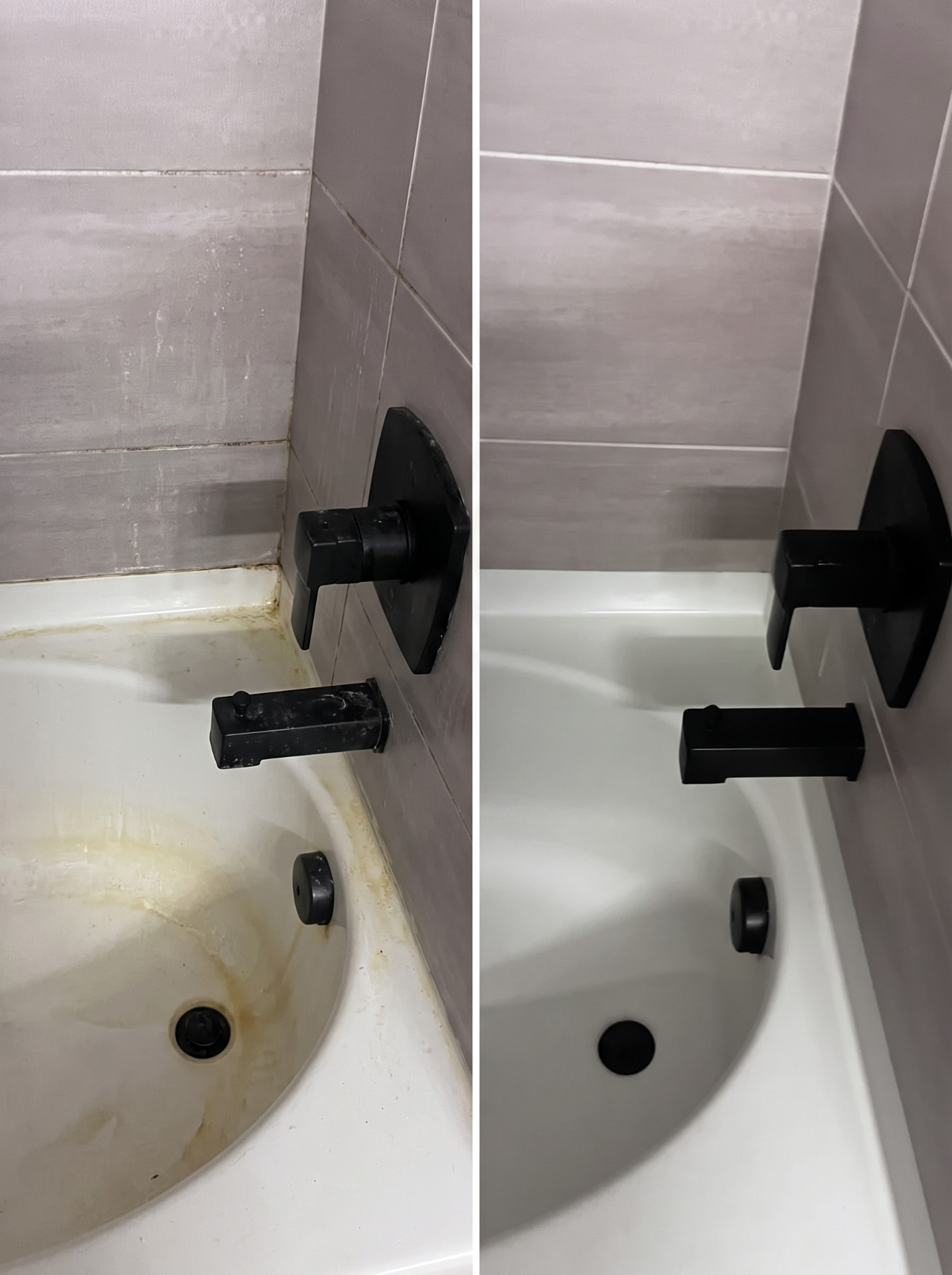 Before and after — Bathtub & tile surround