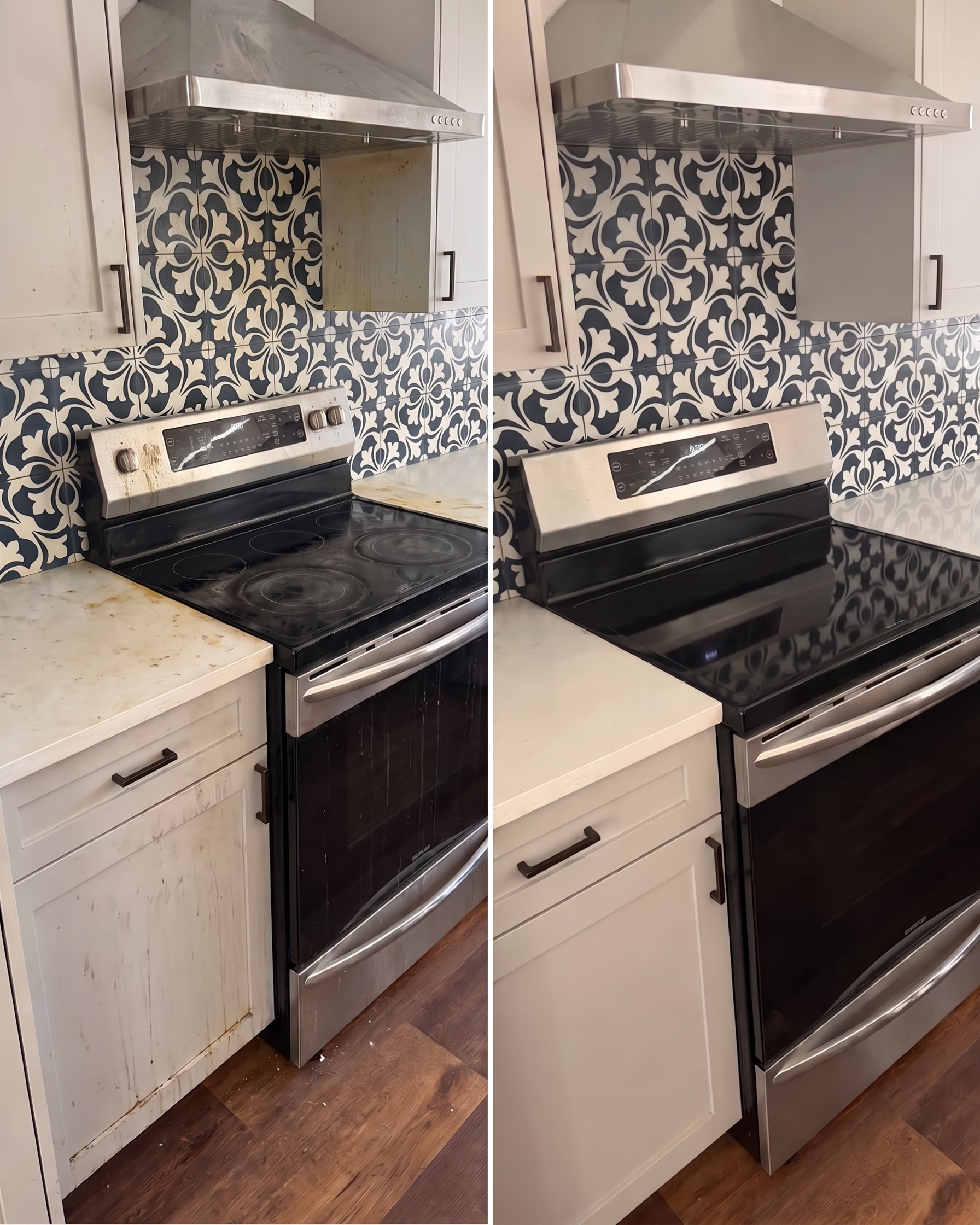 Before and after — Kitchen range & hood